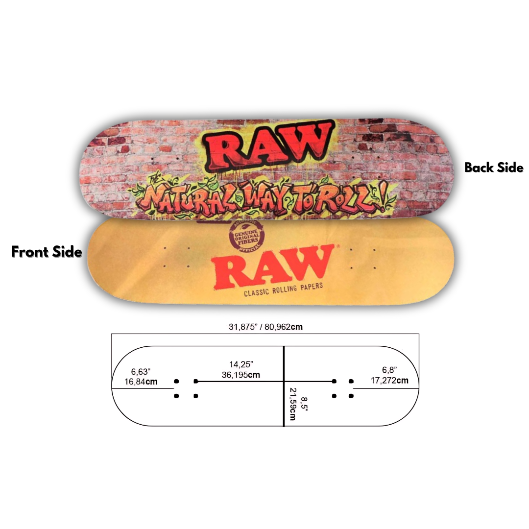 Raw Skateboard deck classic and bricks