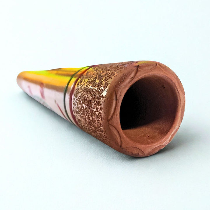 Handmade clay chillum 6 inch india