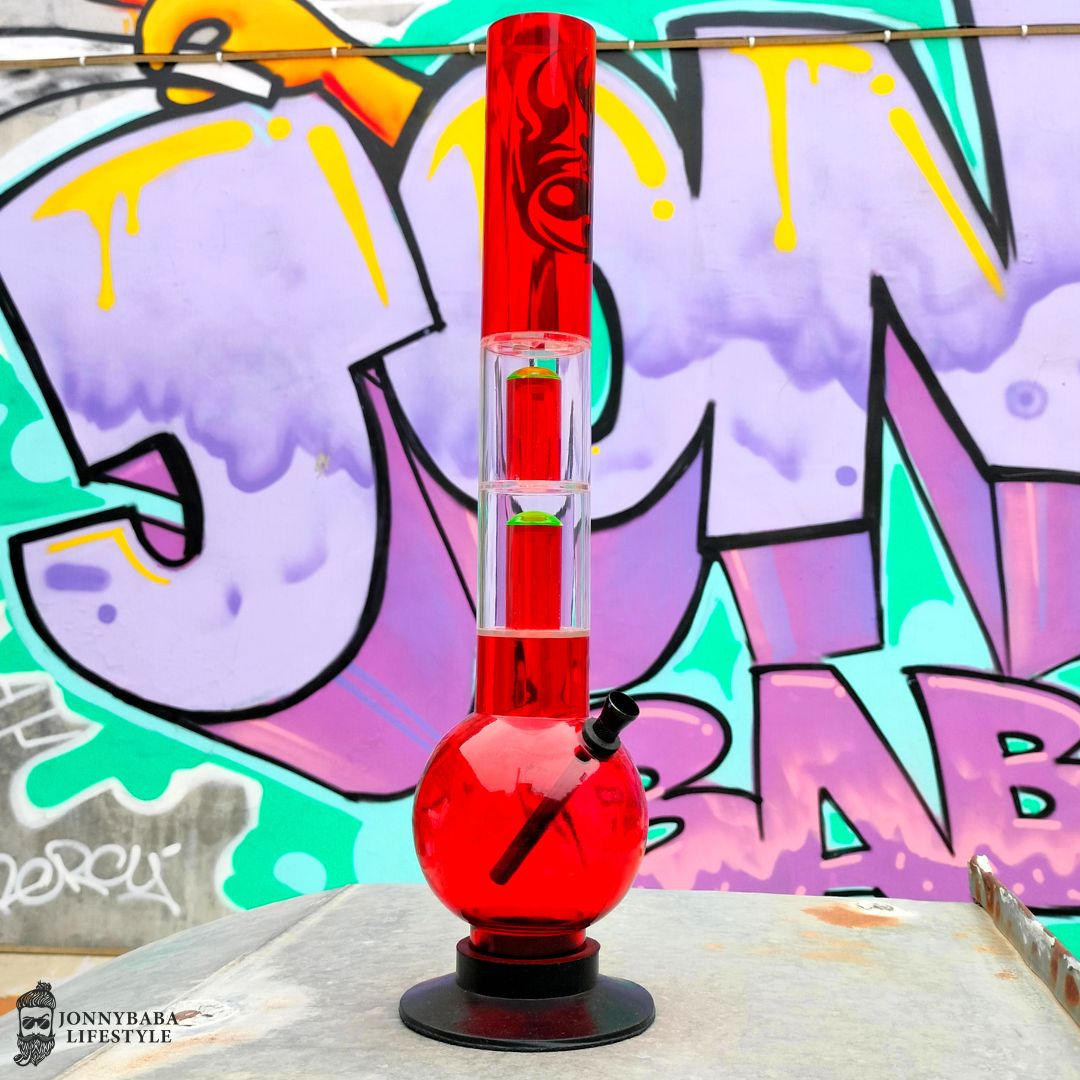 Scarlet Double Percolator Bong - Yin and Yang