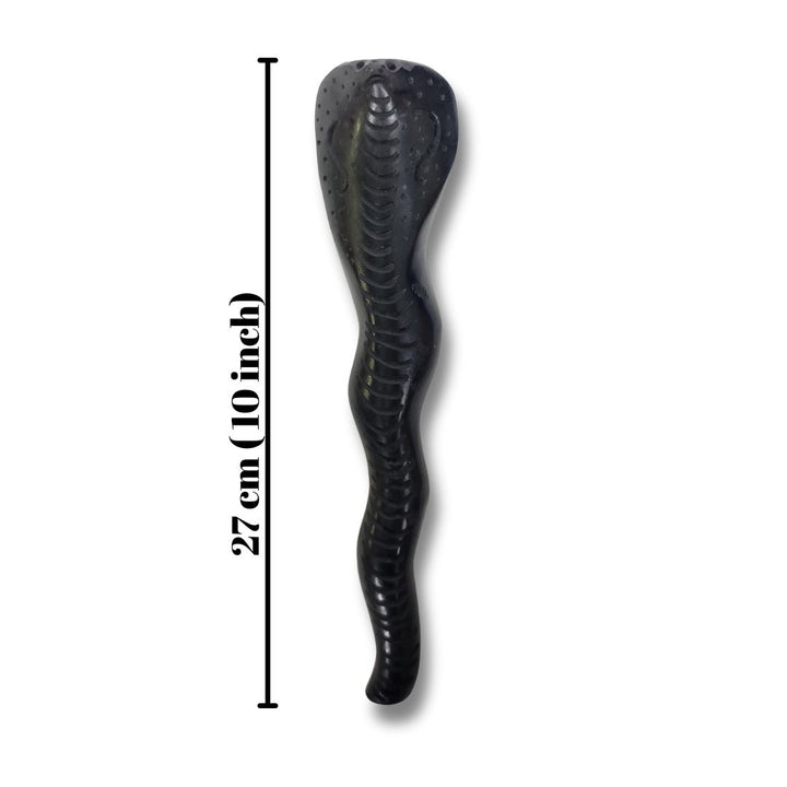Black snake chillum with size on white background