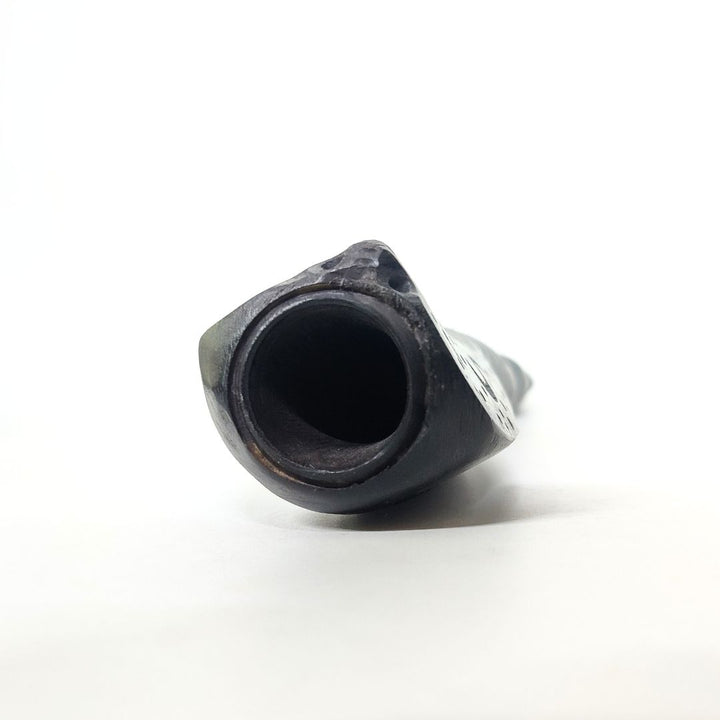 Mouth of snake wooden chillum on a white background