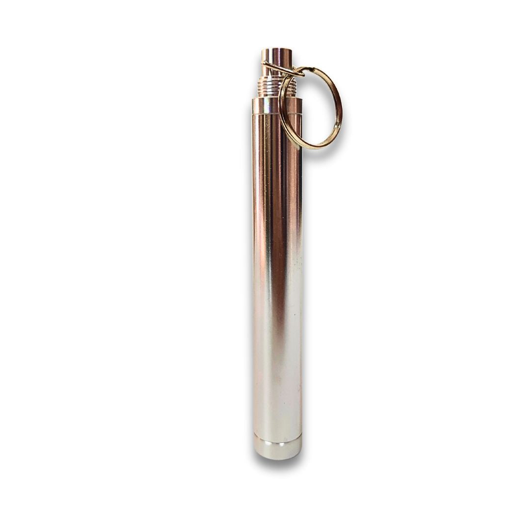 Aluminum Doob Tube with Keychain with Silver color