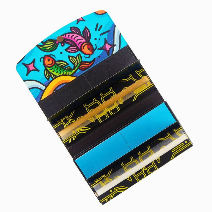 Colorful Rolling Paper with fish design on a white background