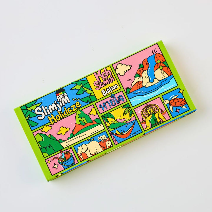 Colorful box of Slim Jim Holidaze Kick Samu edition on a white background