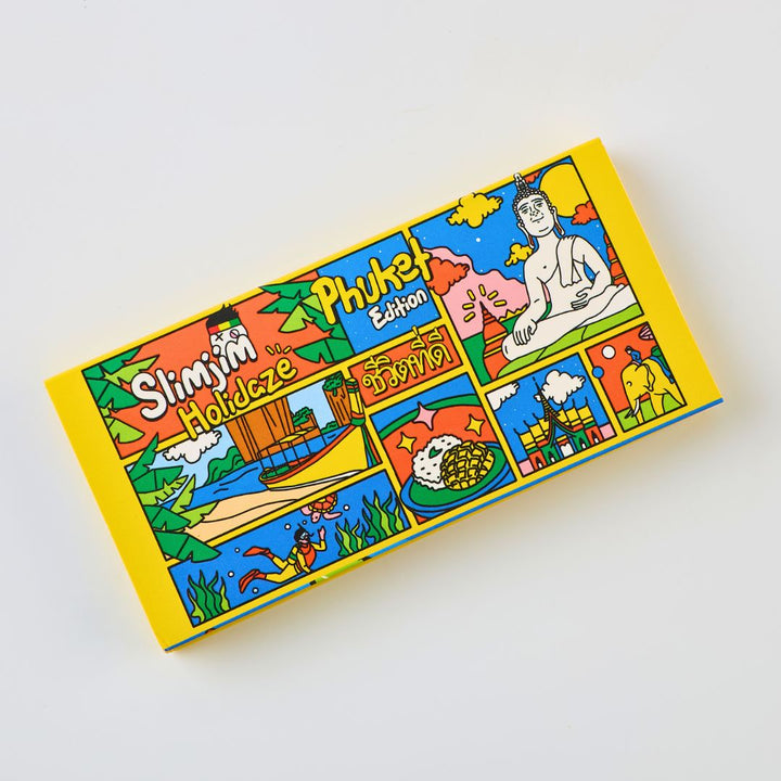 Colorful Rolling Paper Pack with illustrations and text on a white background
