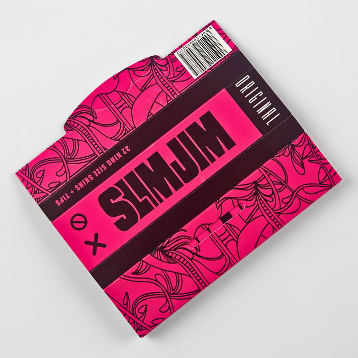 Pink Rolling Paper packaging with black text and graphics on a light gray background
