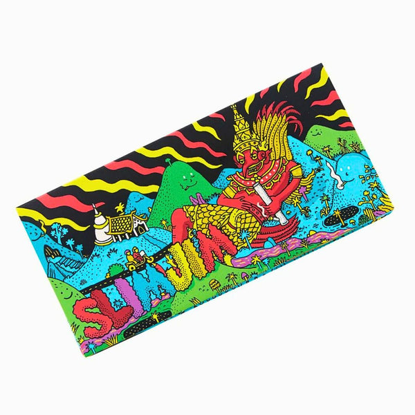 slimjim jacob rolling paper  with fantasy design on a white background