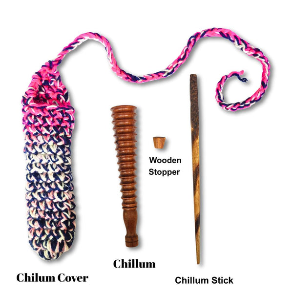 Wooden chillum smoking