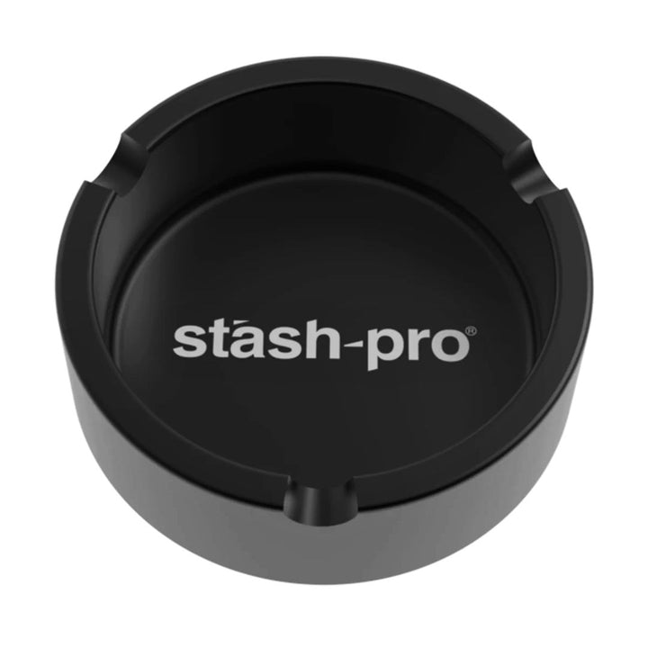 Black container with 'stash-pro' logo on a white background