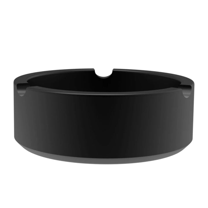 Black Metal ashtray on a white background