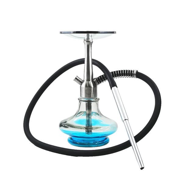 Shisha with blue liquid in the bowl on a white background