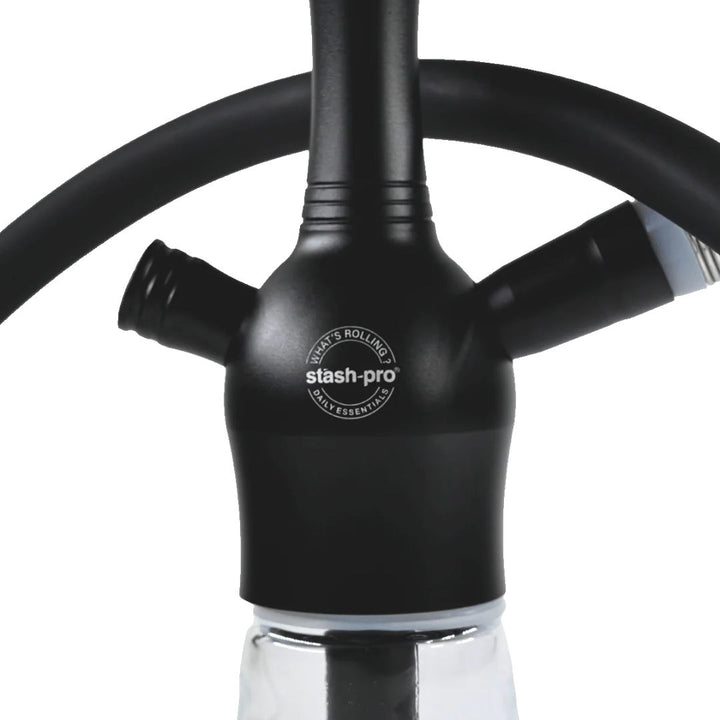 Black nunchaku with 'stash-pro' branding on a white background