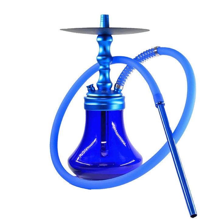 Blue shisha pipe on a white background