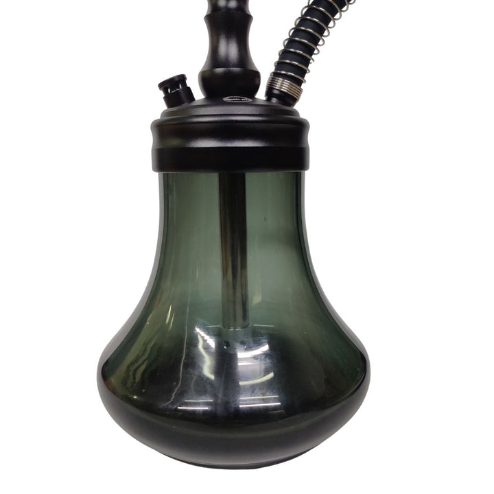 Black and glass hookah on a white background