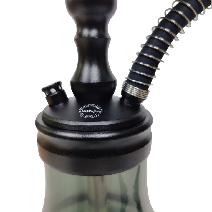 Close-up of a black and silver hose with 'Slash Pro' branding on a white background