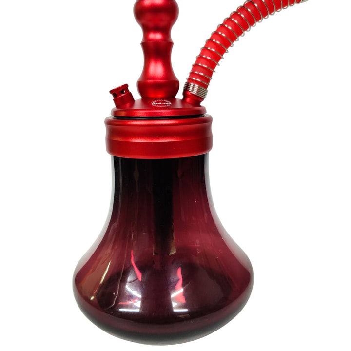 Red and black hookah on a white background