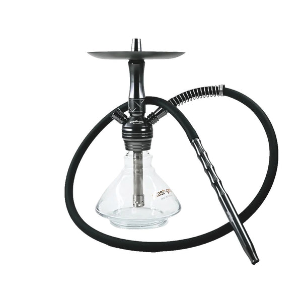 Shisha with black hoses on a white background