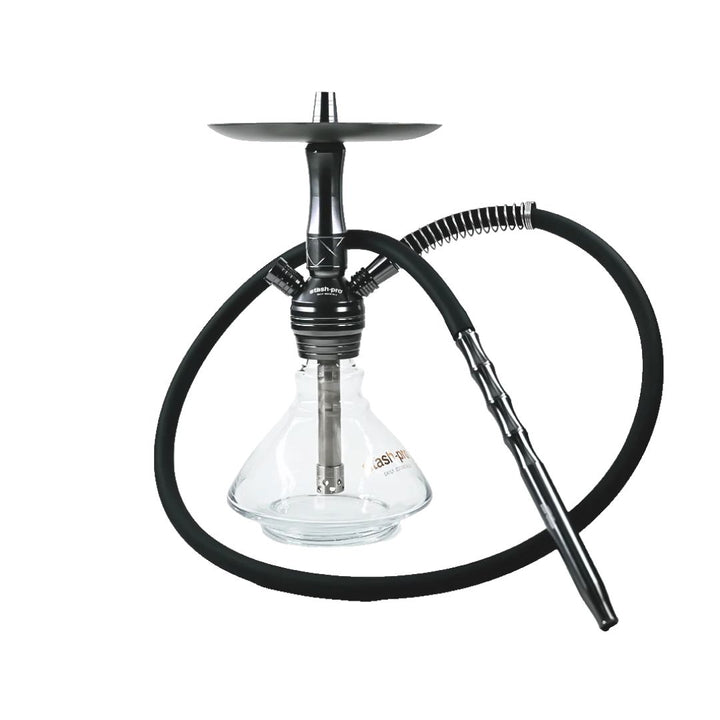 Shisha with black hoses on a white background