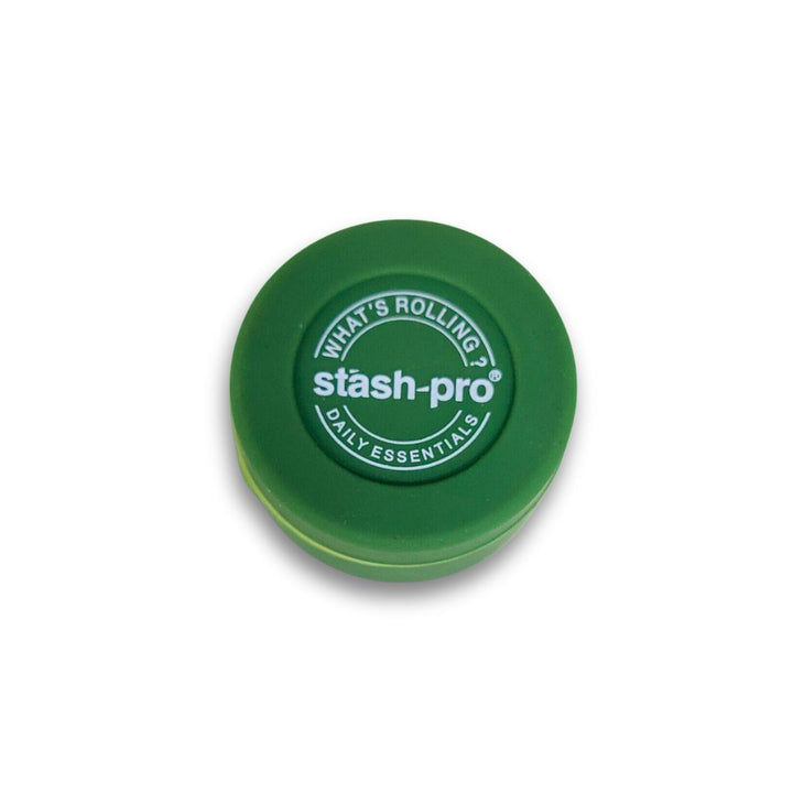 Green container with 'stash-pro' branding on a white background