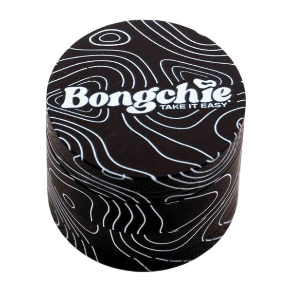 Black and white patterned Weed Crusher with 'Bongchie' branding on a white background