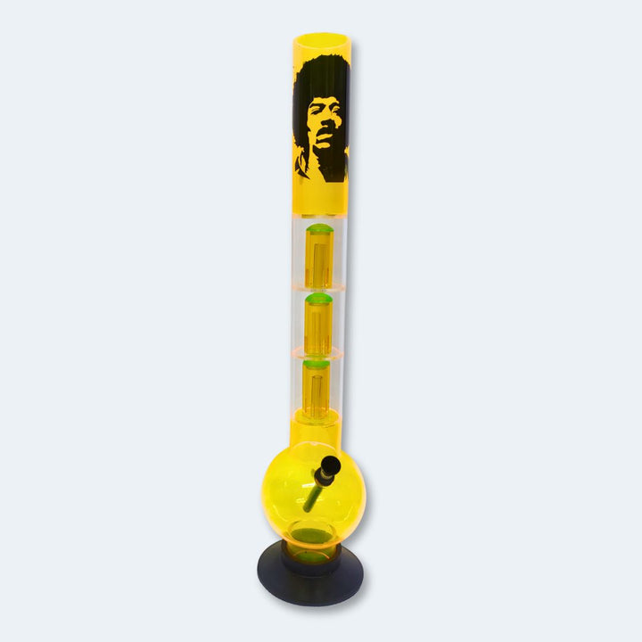 Amber Triple Percolator Bong Acrylic - Jimi Hendrix