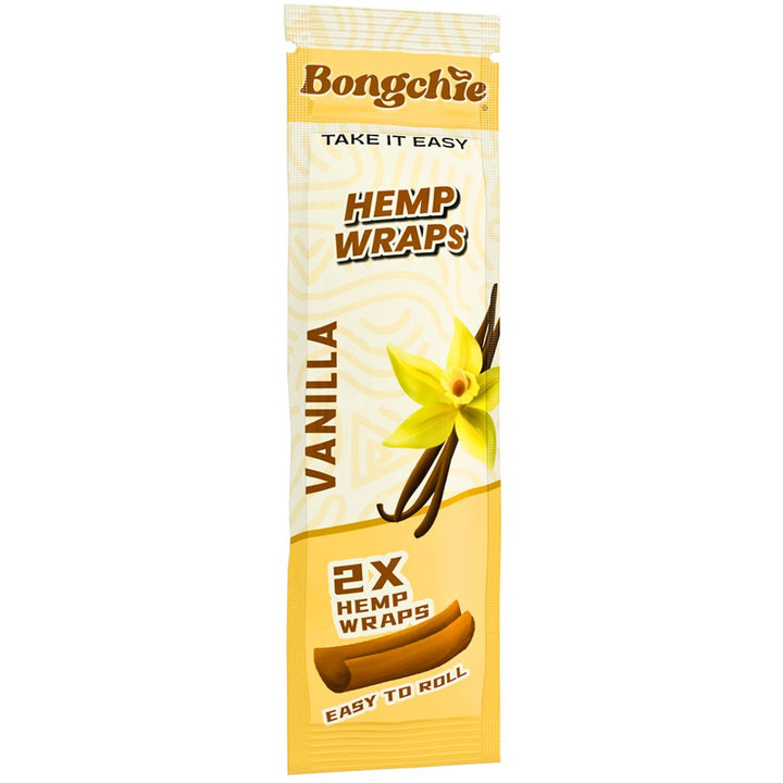 Pack of Bongchie Hemp Wraps Vanilla flavor on a white background
