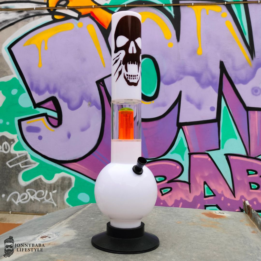 White Acrylic Single Percolator Bong - Kong