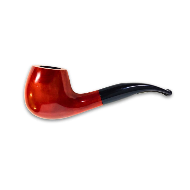 Red and black smoking pipe on a white background