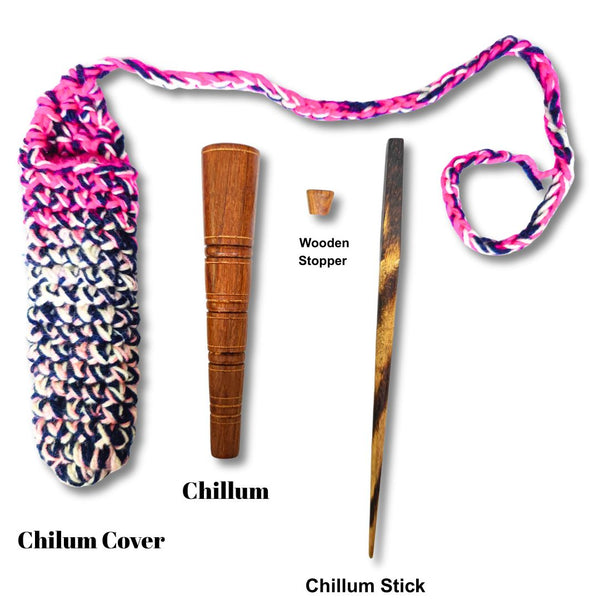 Wooden chillum smoking