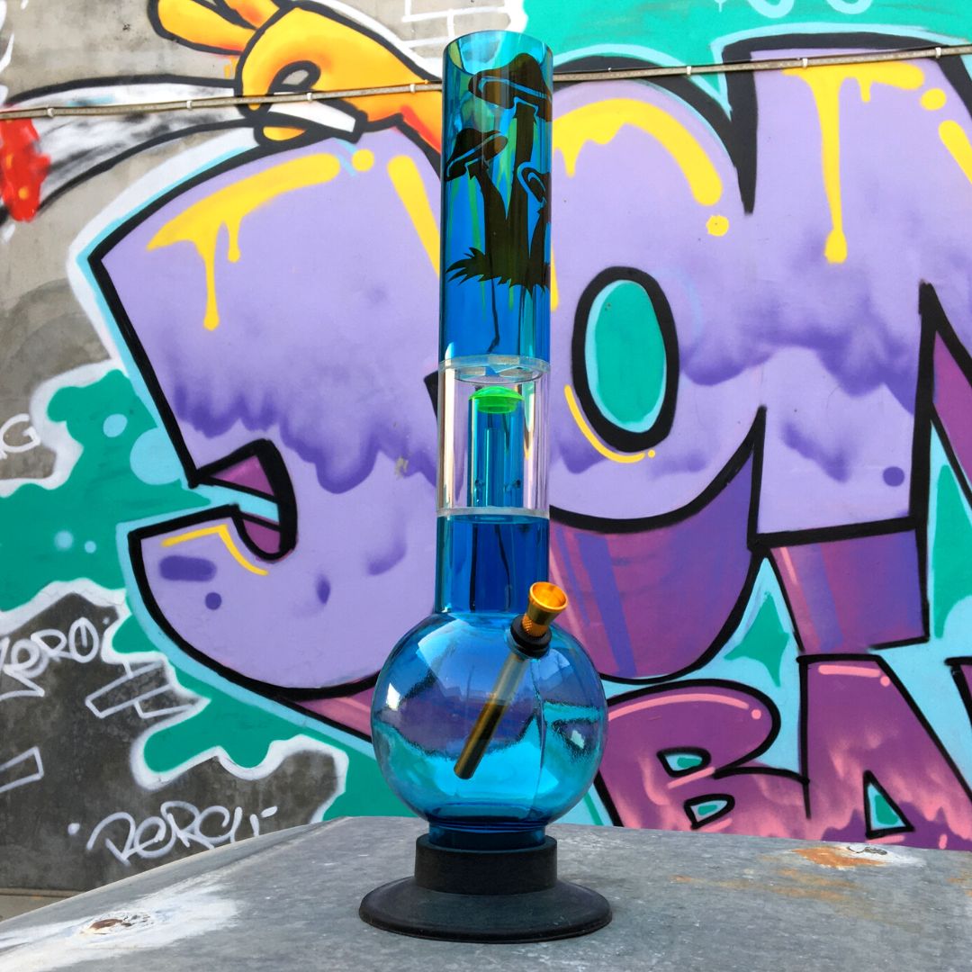 Acrylic Bong Single Percolator Azure- 14 Inch