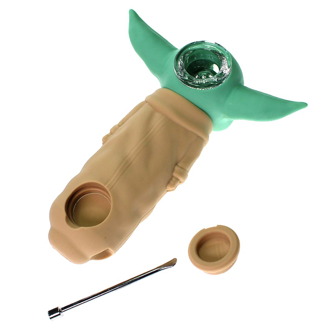 Baby yoda silicone smoking pipe