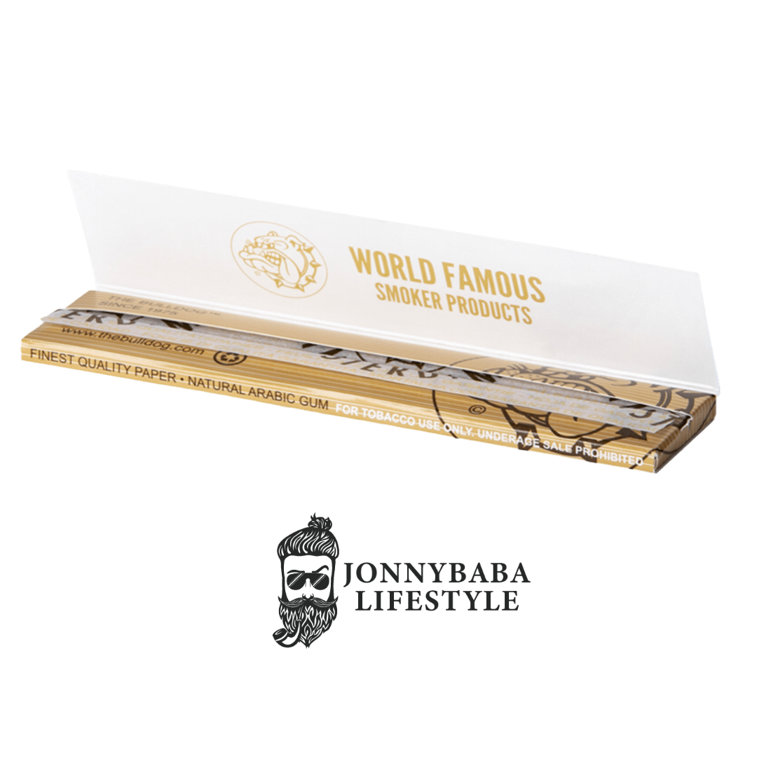 The bulldog brown rolling paper available on Jonnybaba Lifestyle 