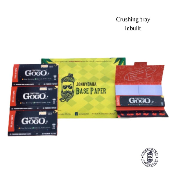 Captain gogo white rolling paper combo available on Jonnybaba Lifestyle 