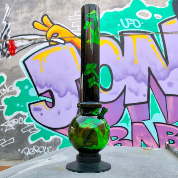 Green Shrooms Acrylic 16 Inch Ice Water Bong