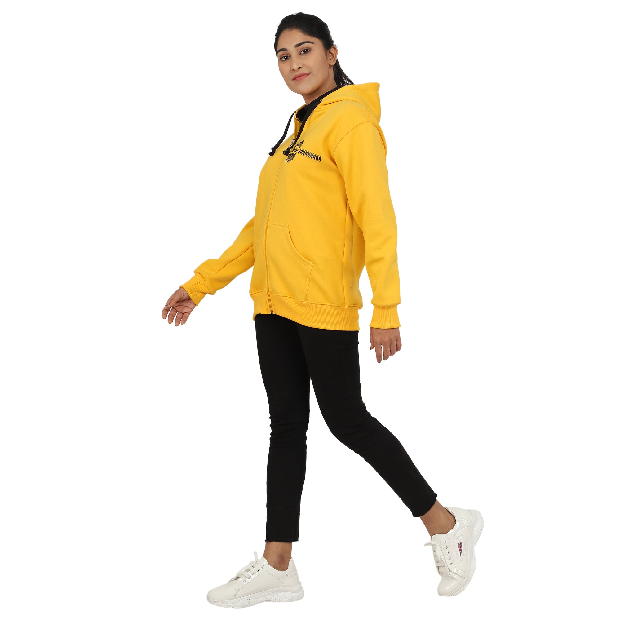 Jonnybaba Yellow Zipper Hoodie