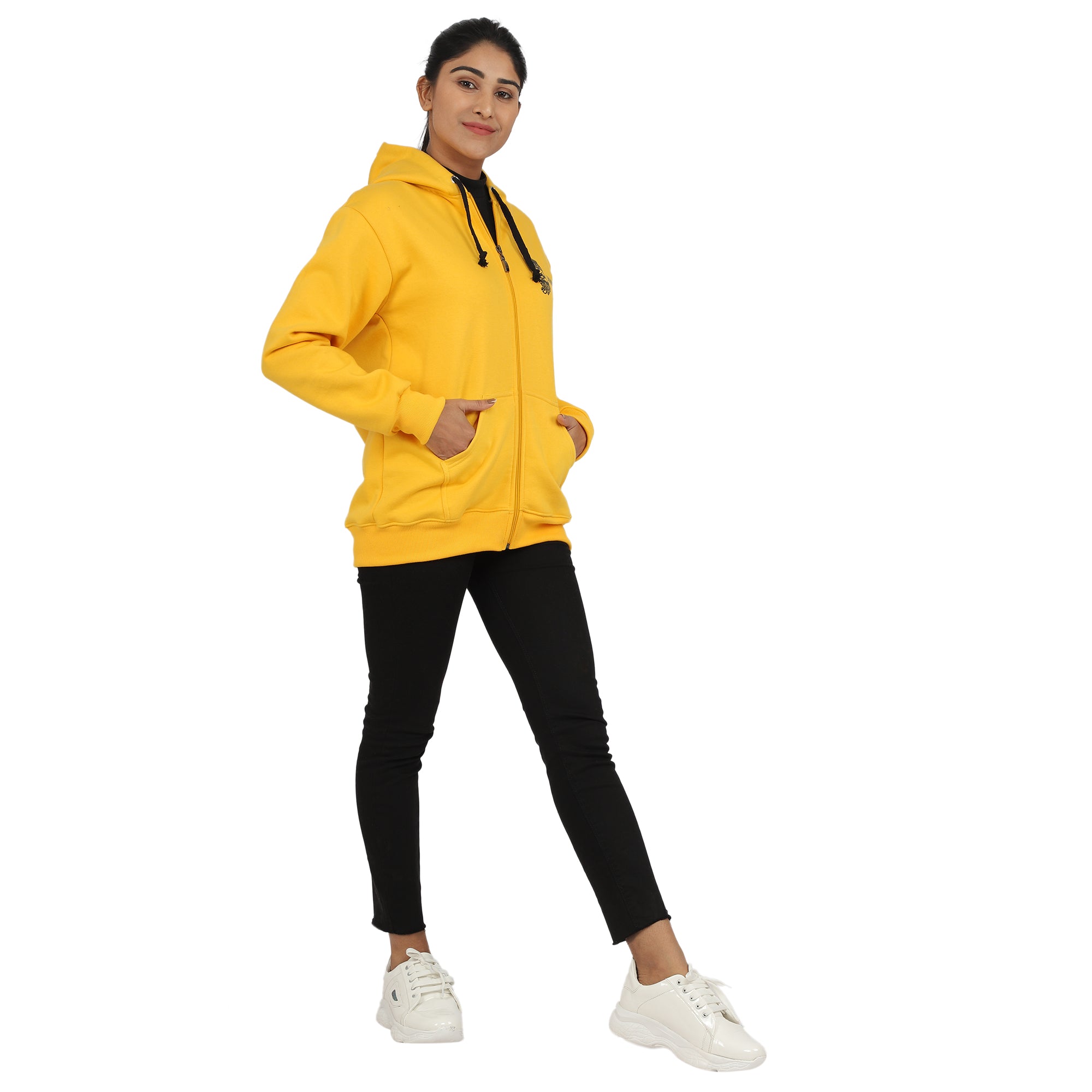 Jonnybaba Yellow Zipper Hoodie