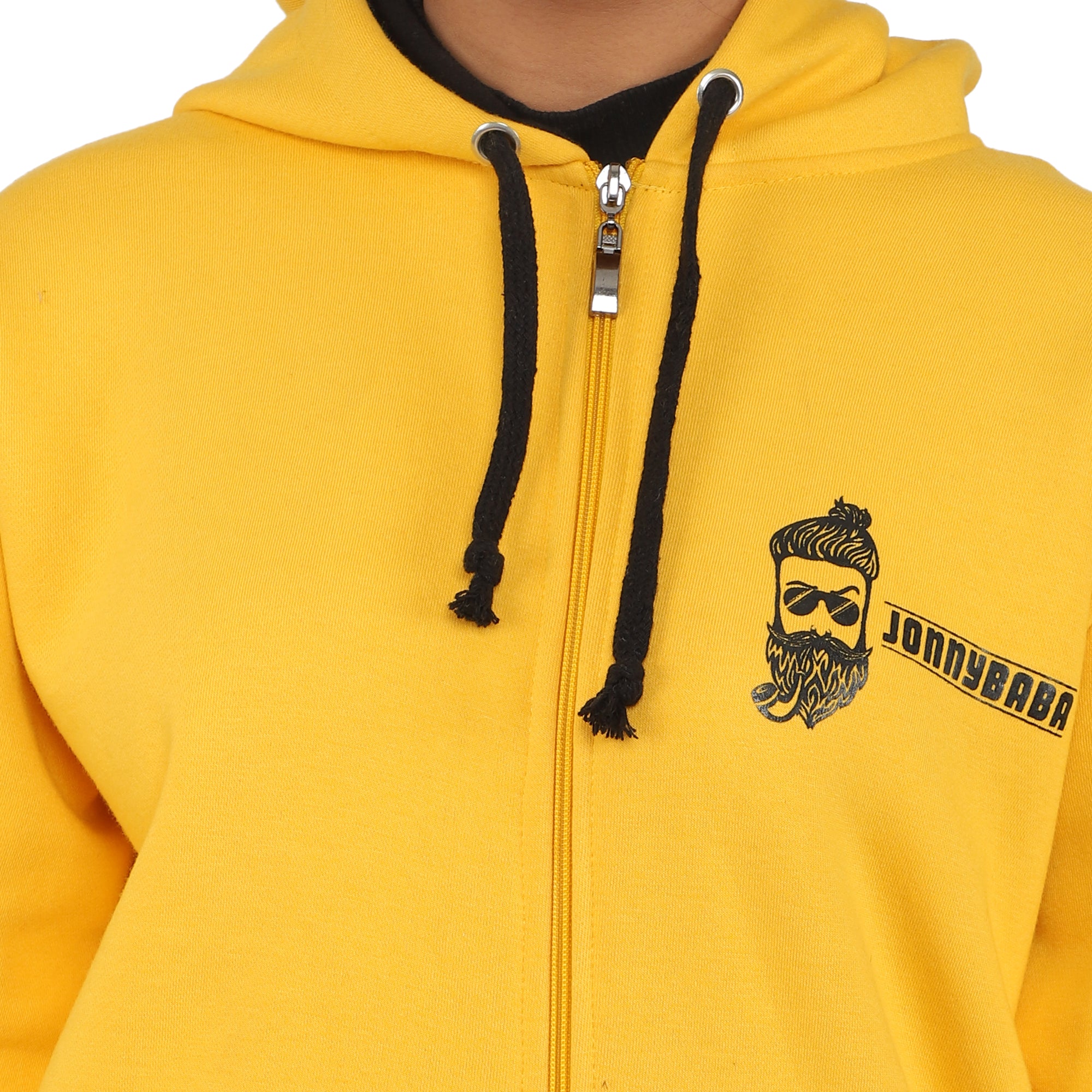 Jonnybaba Yellow Zipper Hoodie