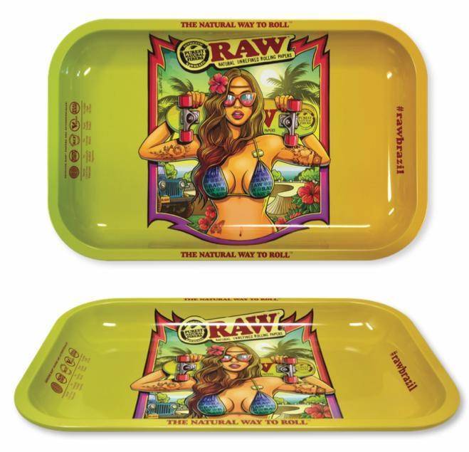 Raw Brazil Girl Rolling Tray - Small