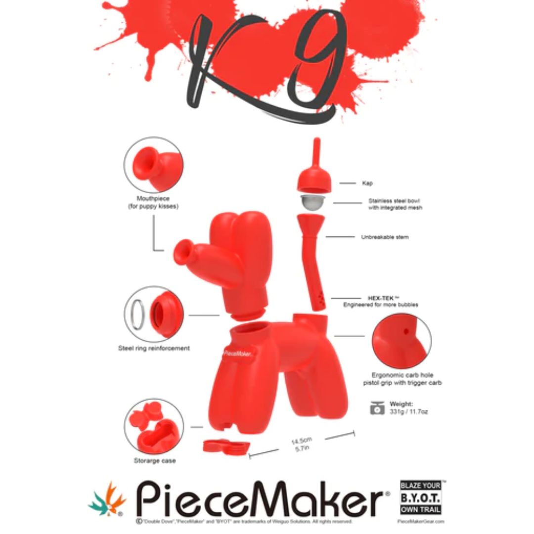 Piecemaker k9 silicone bong dog shaped