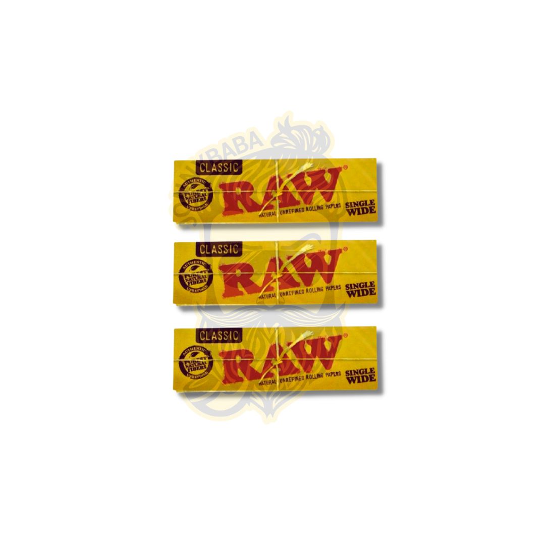 Raw Classic Single Wide - 50 sheets, Pack of 3 - Jonnybaba