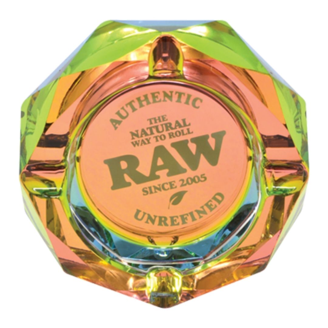 raw rainbow glass ashtray available on jonnybaba lifestyle