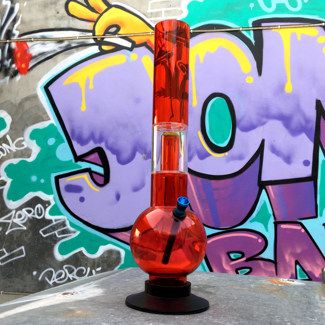 Acrylic Bong Single Percolator Scarlet - 14 Inch