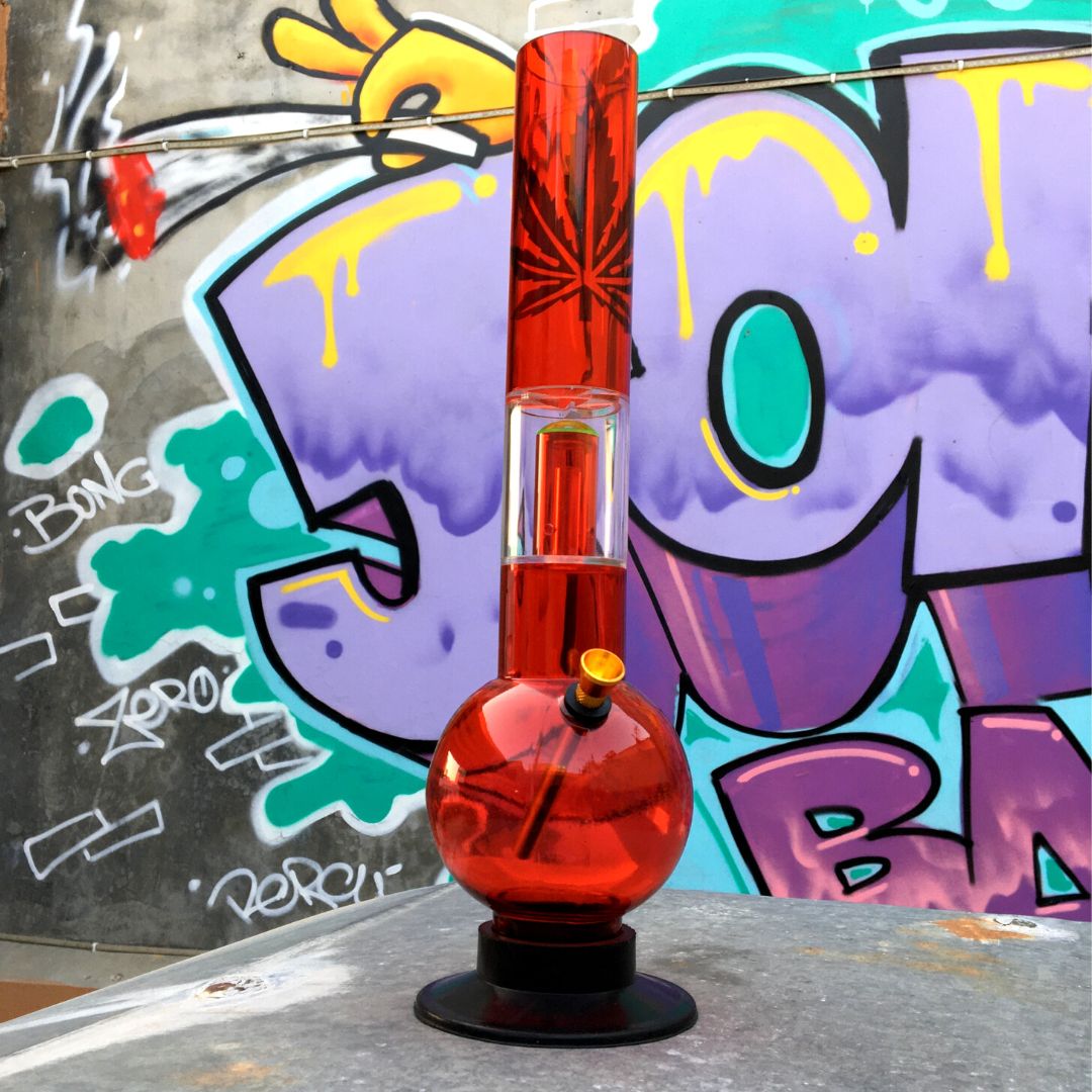 Acrylic Bong Single Percolator Scarlet - 14 Inch