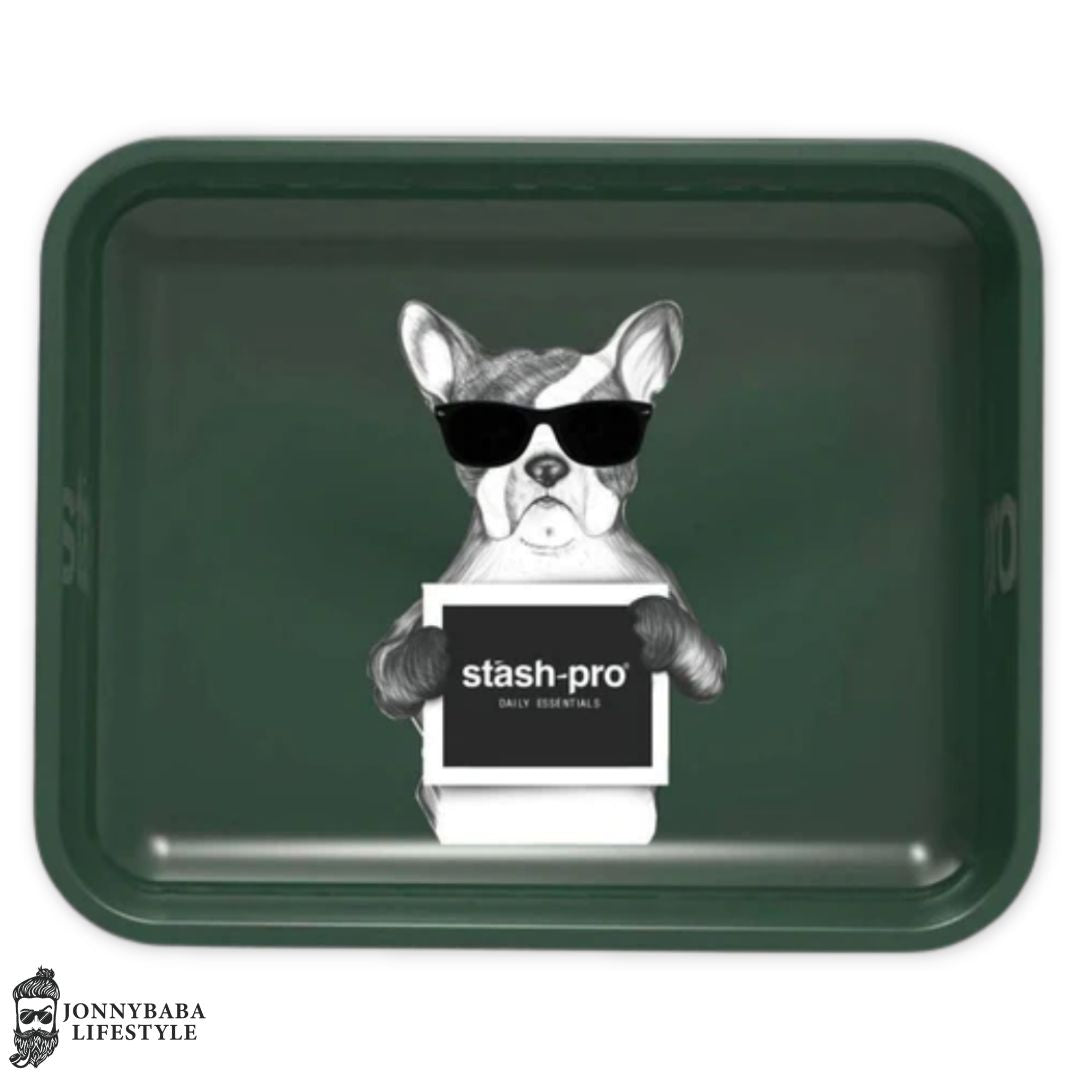 Stash-Pro Large Metal Rolling Tray - Green