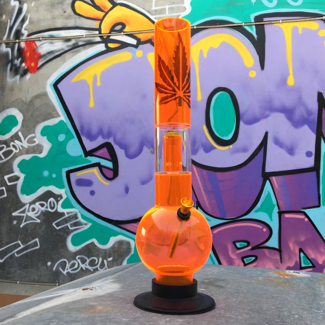 Acrylic Bong Single Percolator Tangerine - 14 Inch