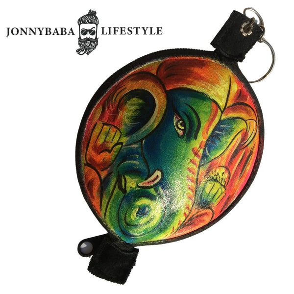 Ganesh ji hand painted crushing pouch available on jonnybaba lifestyle