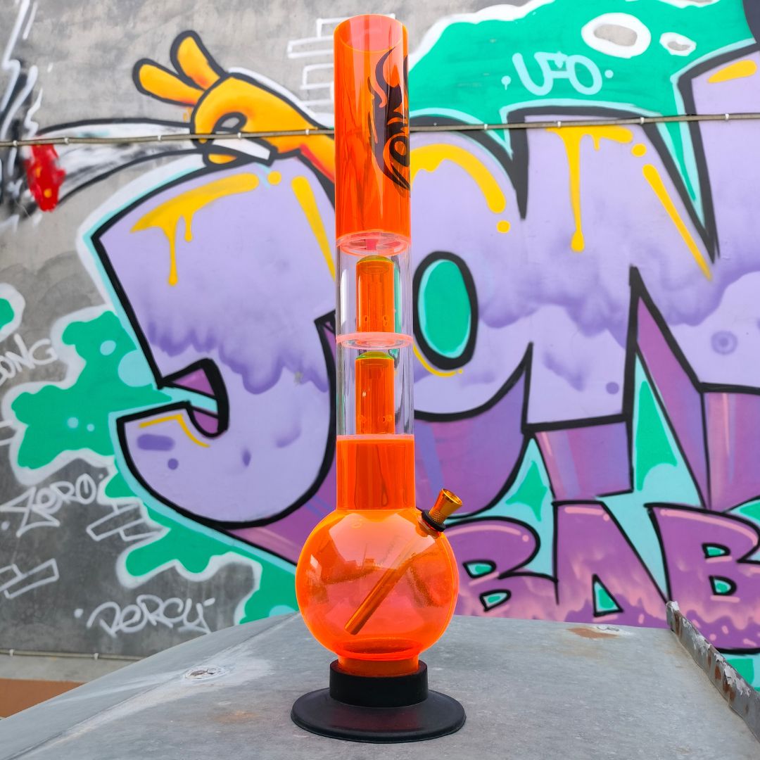 Yin and Yang Tangerine Double Percolator Bong