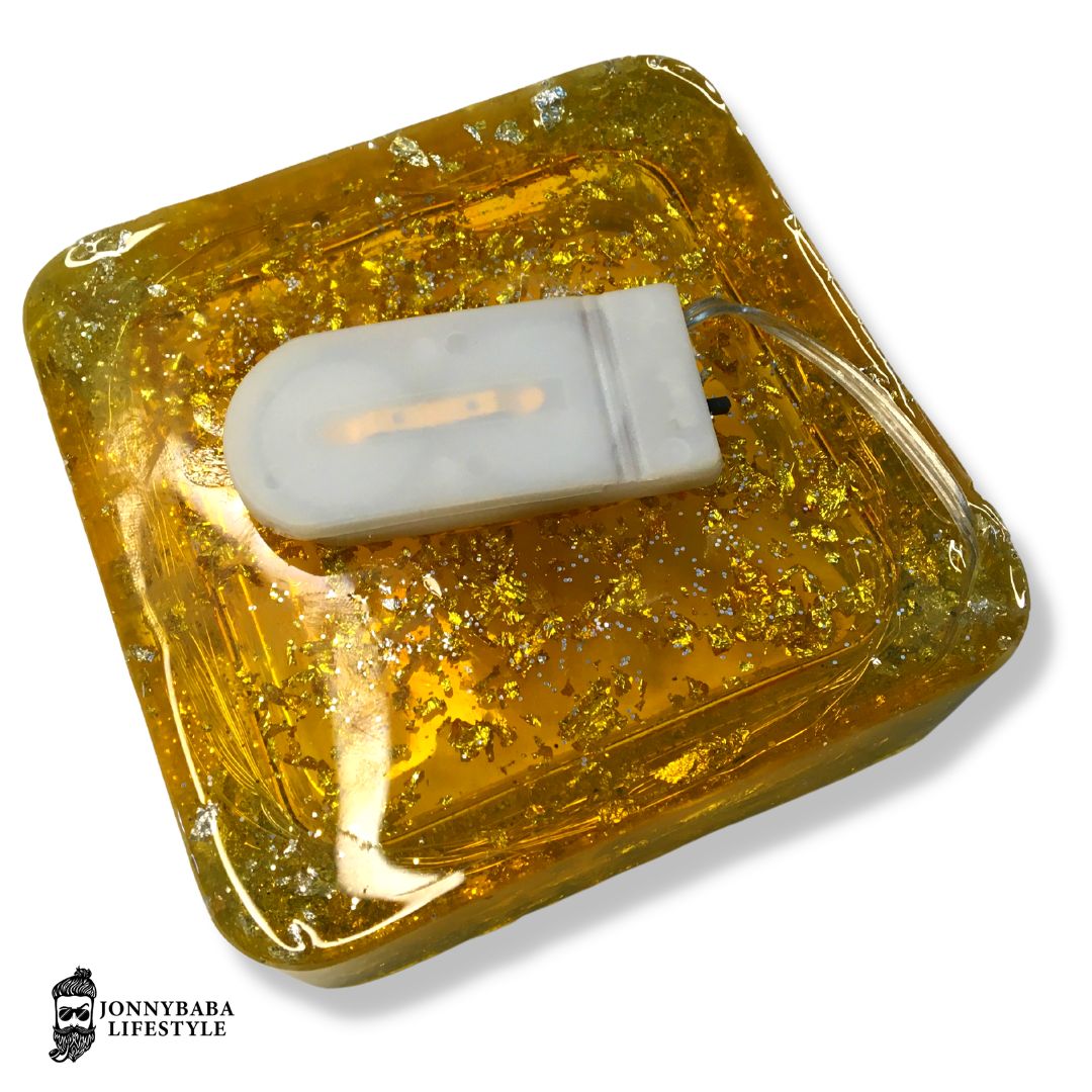 Amber honey LED ashtray now available on Jonnybaba Lifestyle 