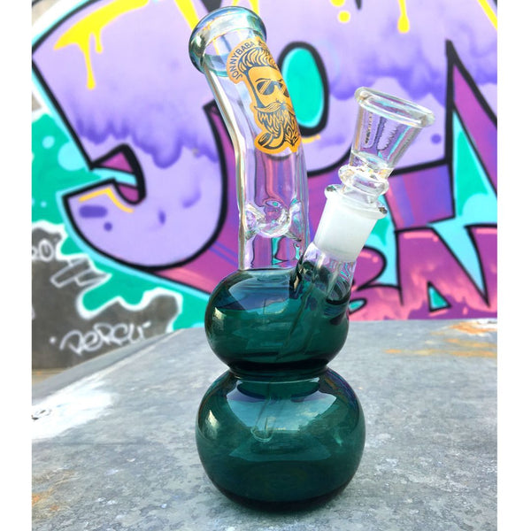 jb 7 inch teal glass ice bong  available on jonnybaba lifestyle