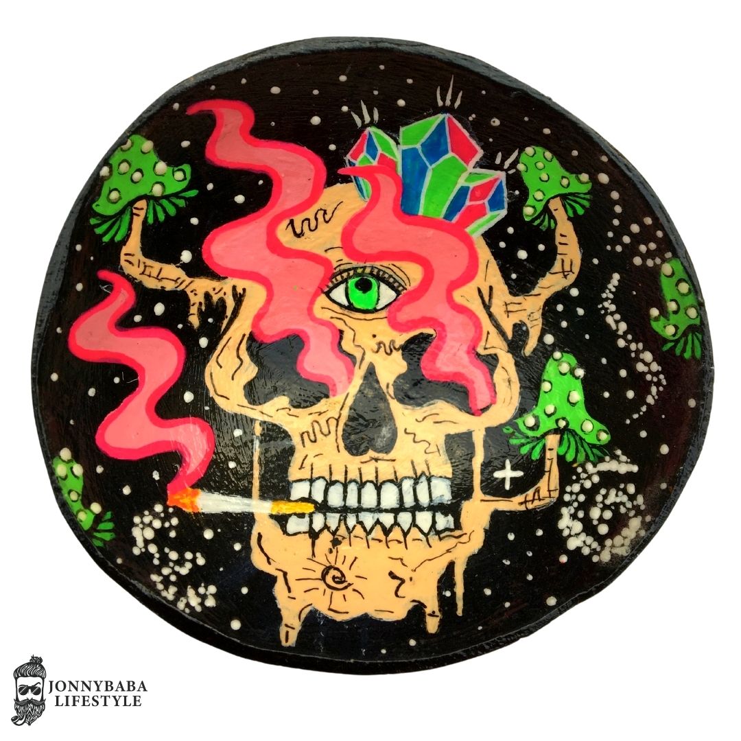 skull coconut glow in dark mixing bowl